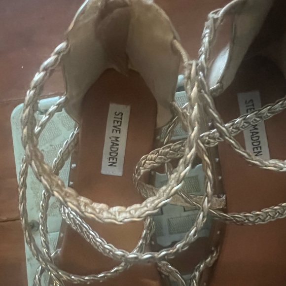 Steve Madden Women's Metallic Braided Sandals - Picture 1 of 6